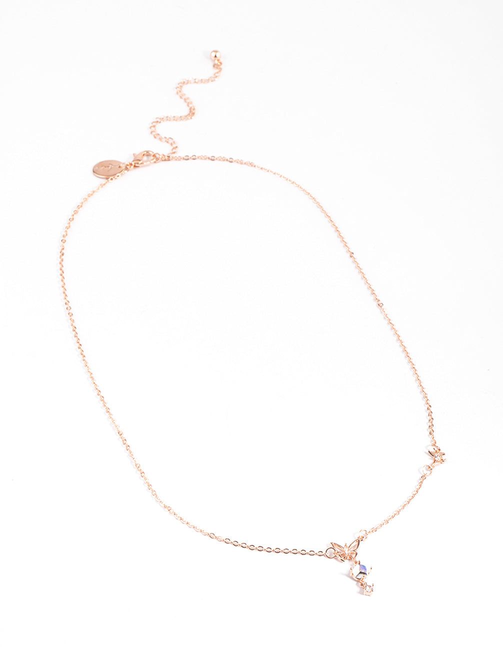 Rose Gold Dainty Butterfly & Diamante Necklace sold by lovisa product image thumbnail 2