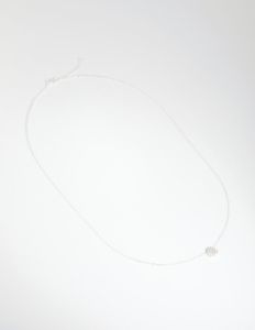 Sterling Silver Cubic Zirconia Pave Disc Necklace sold by lovisa