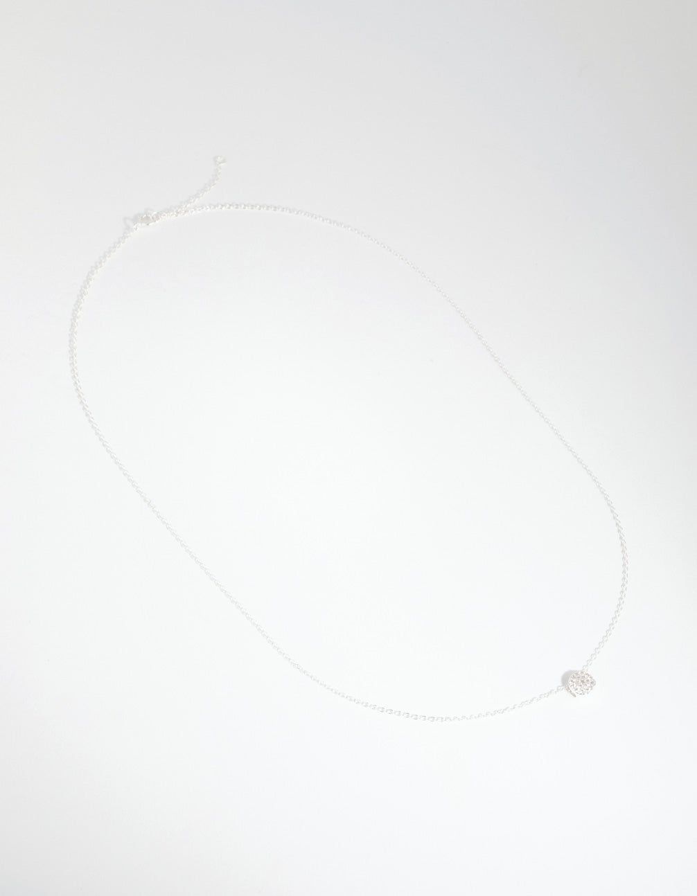 Sterling Silver Cubic Zirconia Pave Disc Necklace sold by lovisa product image thumbnail 3