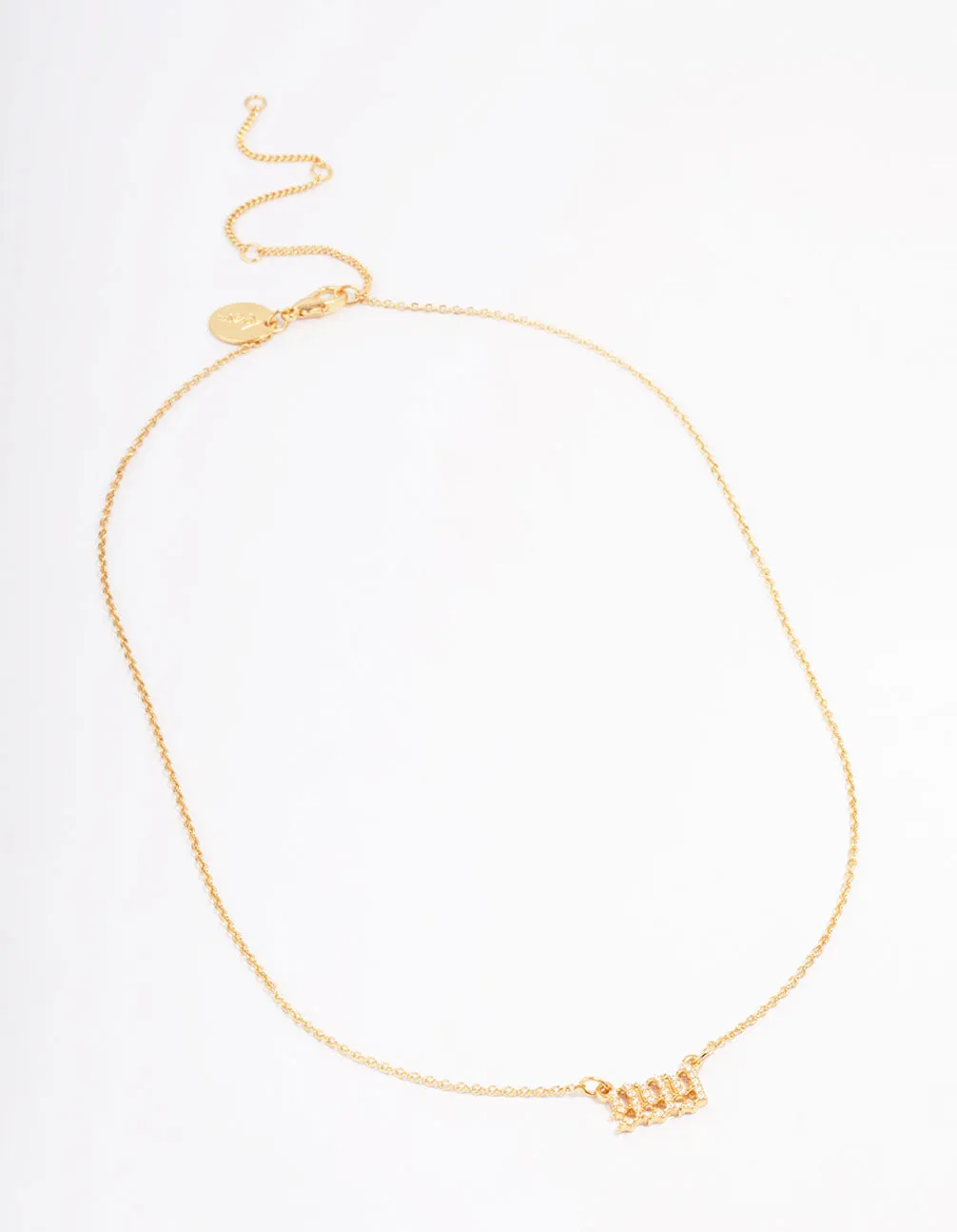 Gold Plated Cubic Zirconia 999 Angel Number Pendant Necklace sold by lovisa product image thumbnail 3