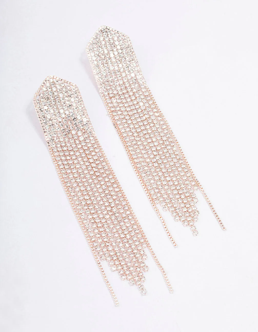 Rose Gold Cupchain Pointed Drop Earrings sold by lovisa