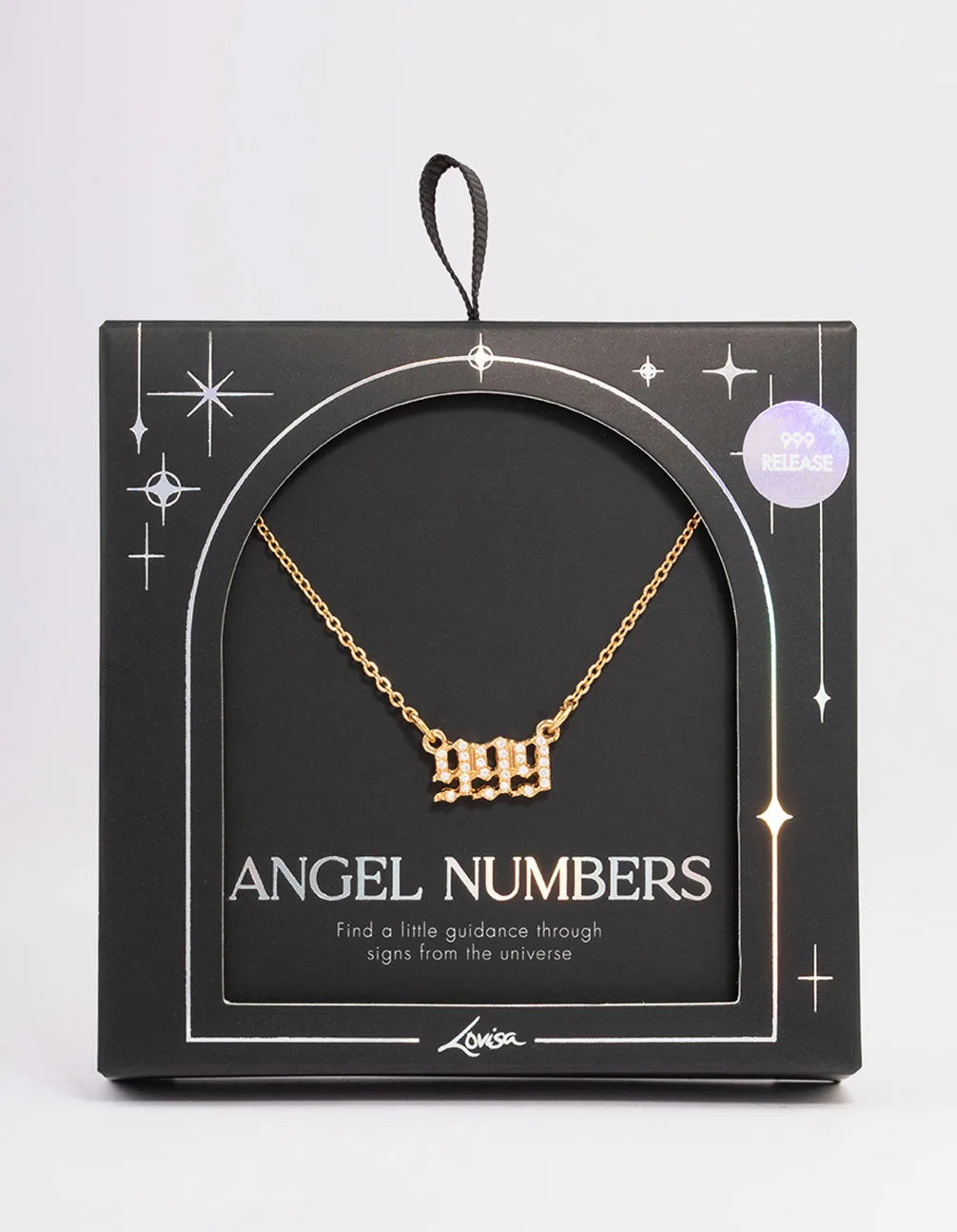 Gold Plated Cubic Zirconia 999 Angel Number Pendant Necklace sold by lovisa product image thumbnail 2