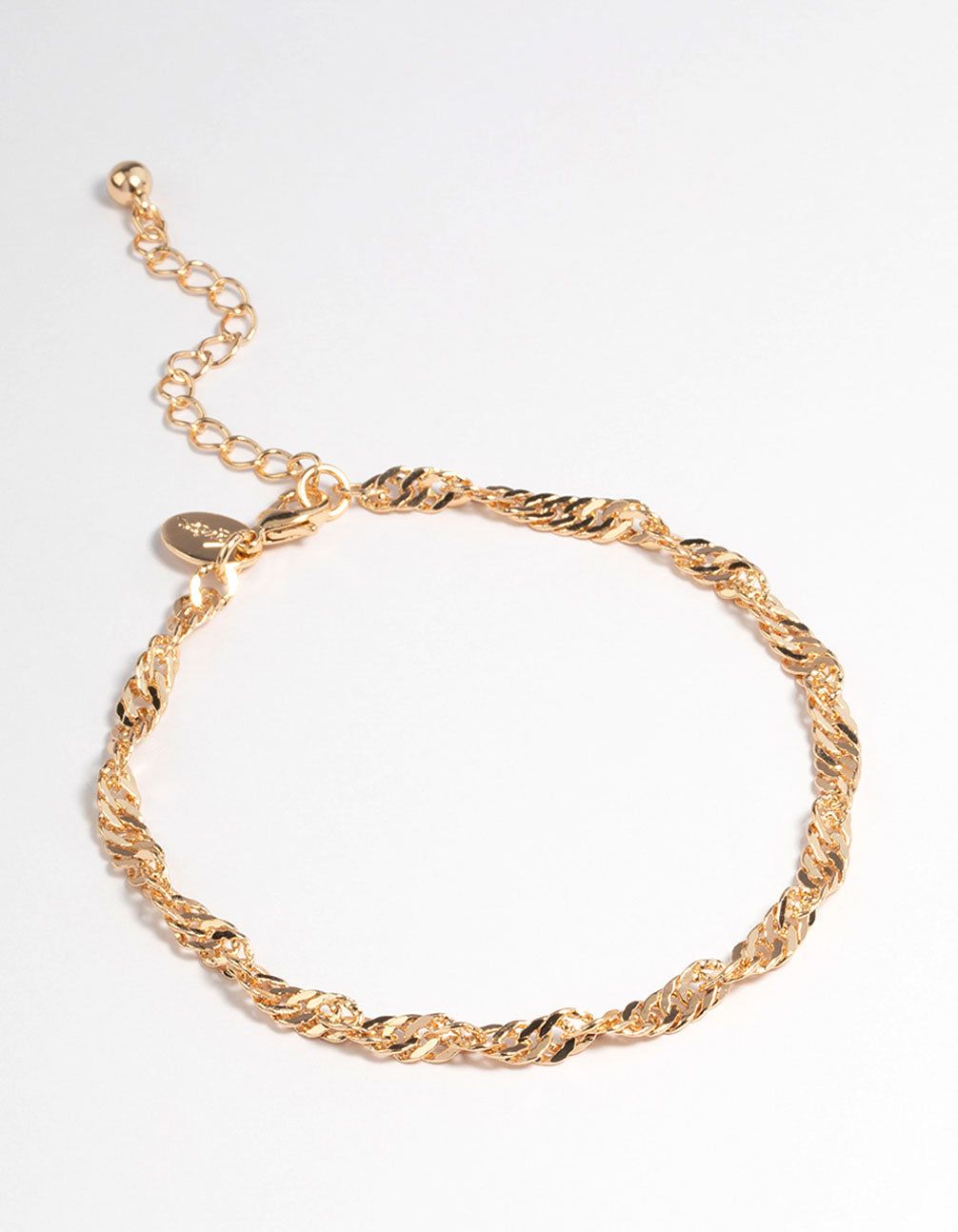 Gold Twist Chain Anklet sold by lovisa