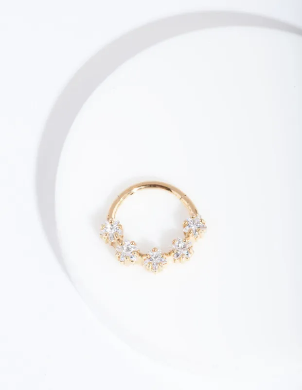 Gold Cubic Zirconia Star Clicker Earring sold by lovisa