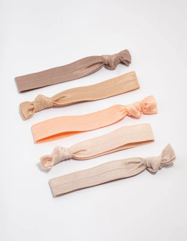 Flat Knitted Fabric Hair Ties 5-Pack sold by lovisa