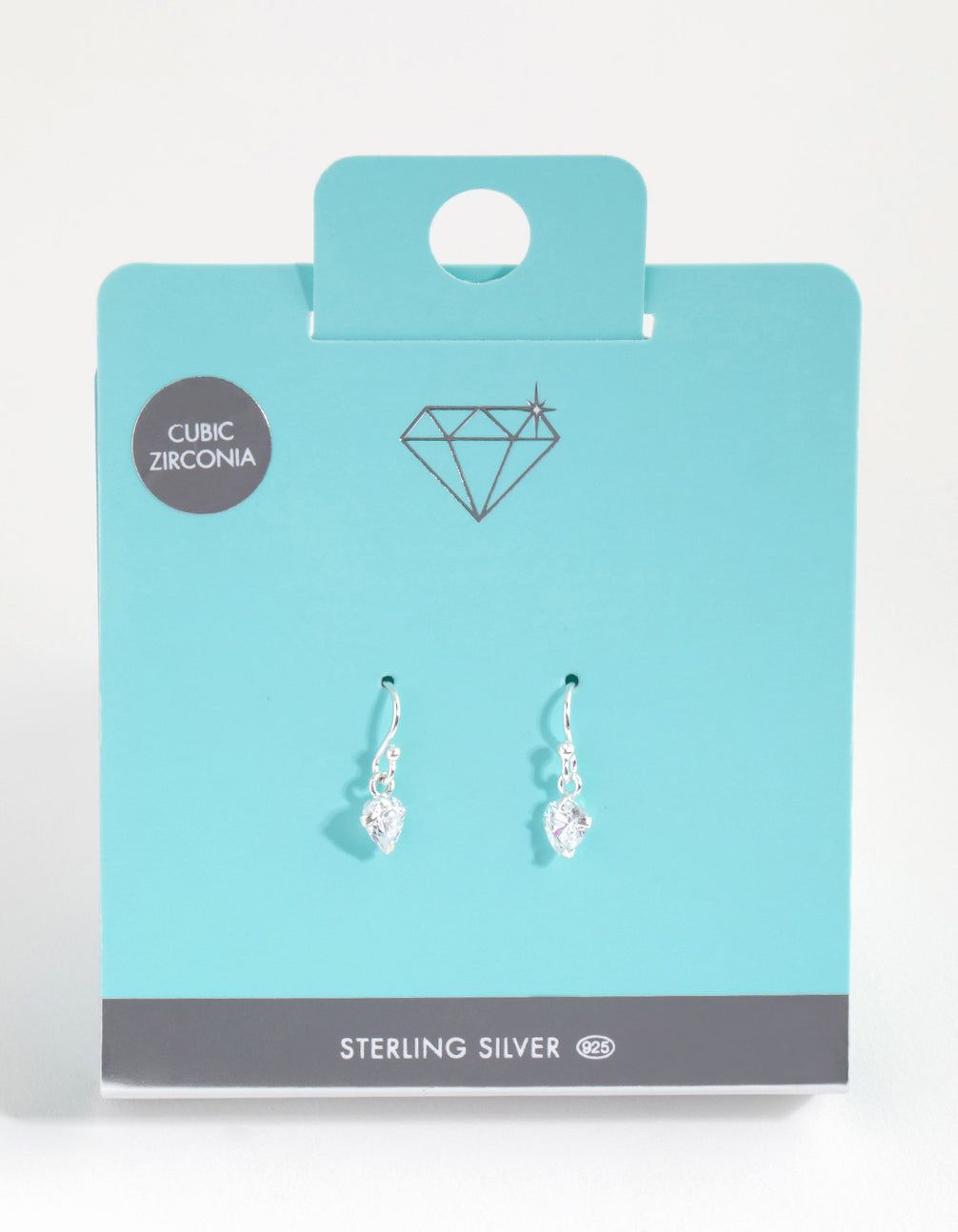 Sterling Silver Cubic Zirconia Heart Drop Earrings sold by lovisa product image thumbnail 3