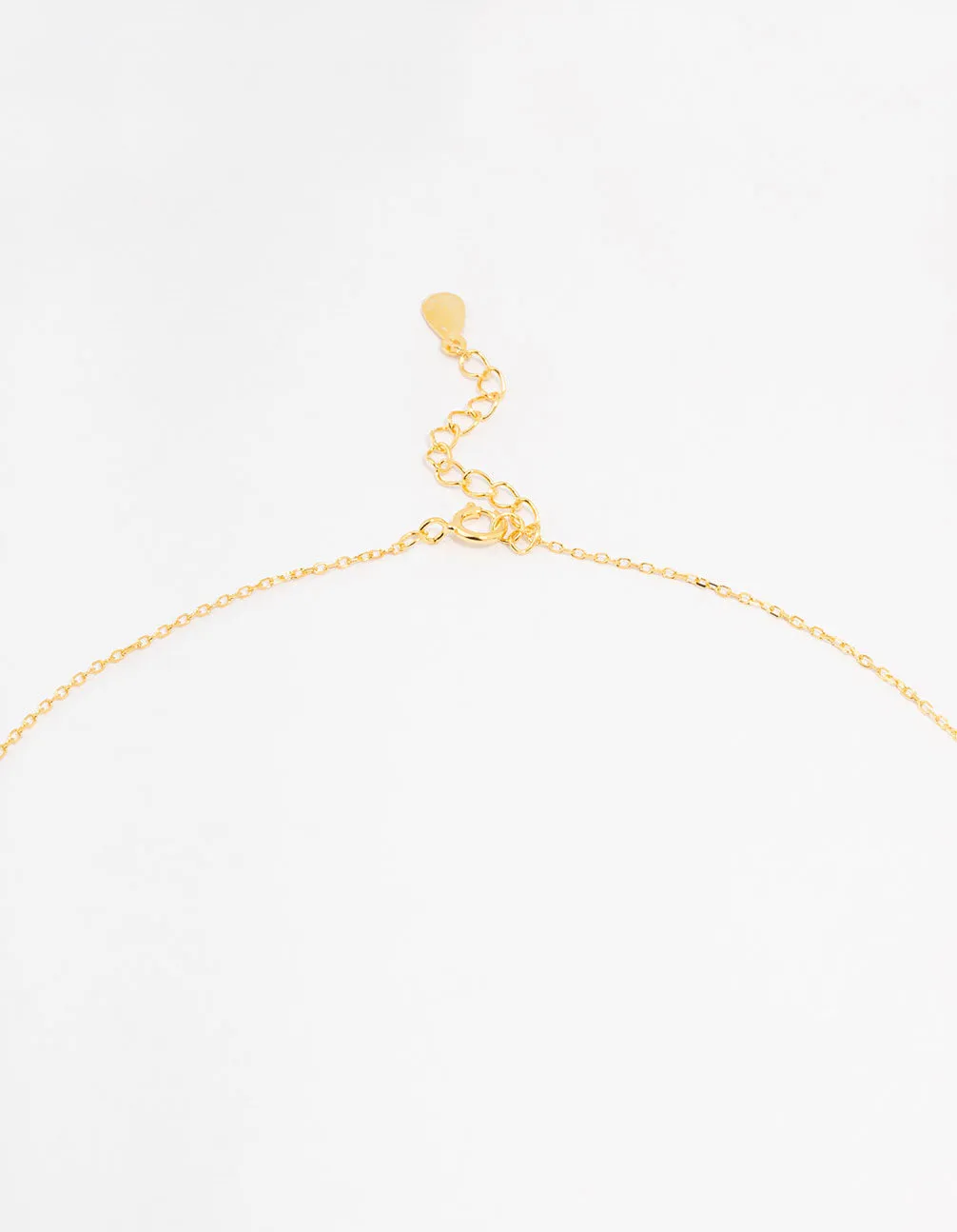 Gold Plated Sterling Silver Pave Link Extra Small Hoop Necklace sold by lovisa product image thumbnail 3
