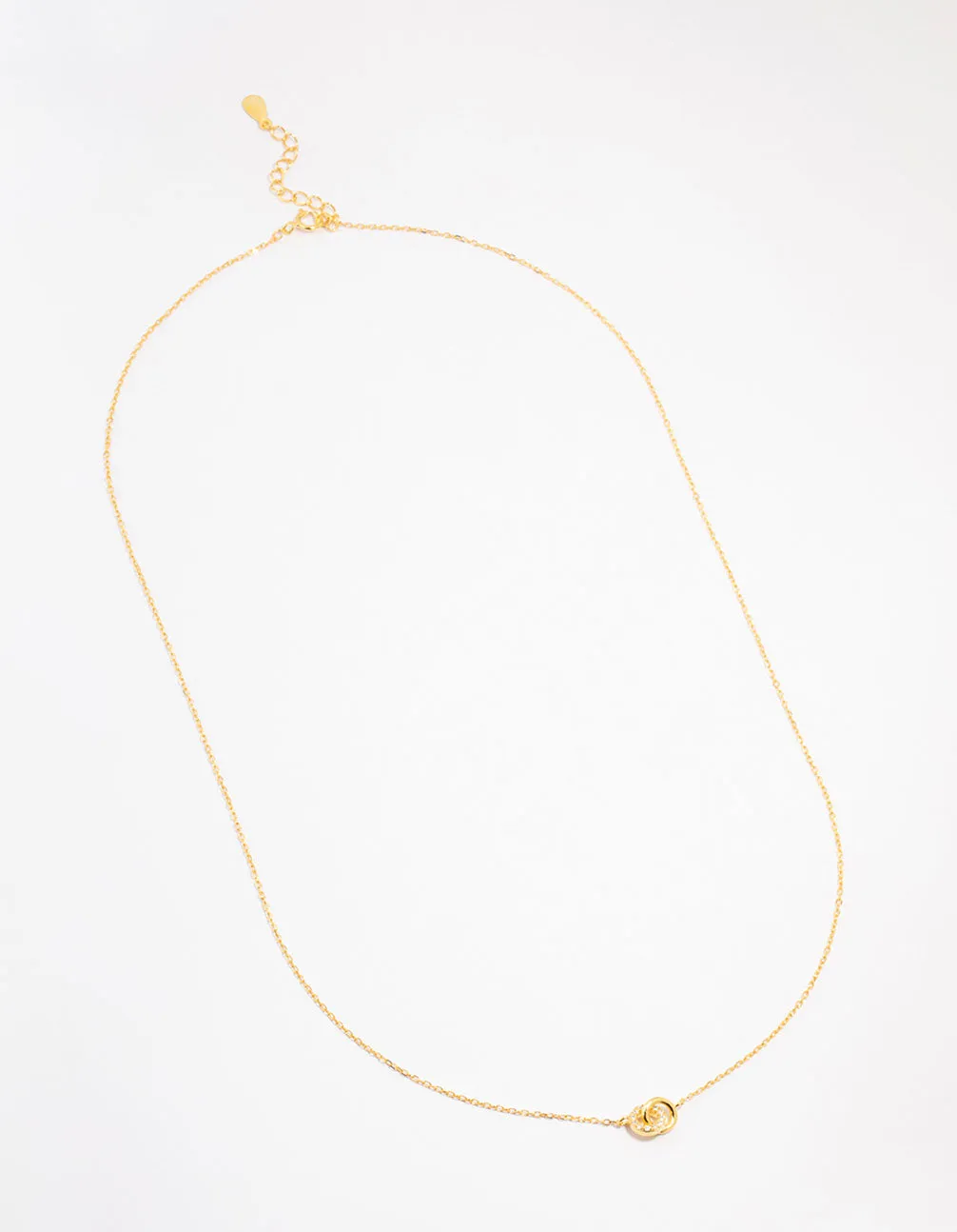 Gold Plated Sterling Silver Pave Link Extra Small Hoop Necklace sold by lovisa product image thumbnail 2