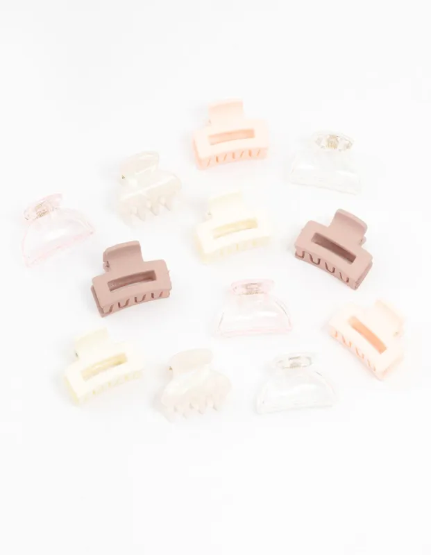 Mini Blush & Ivory Hair Clips 12-Pack sold by lovisa