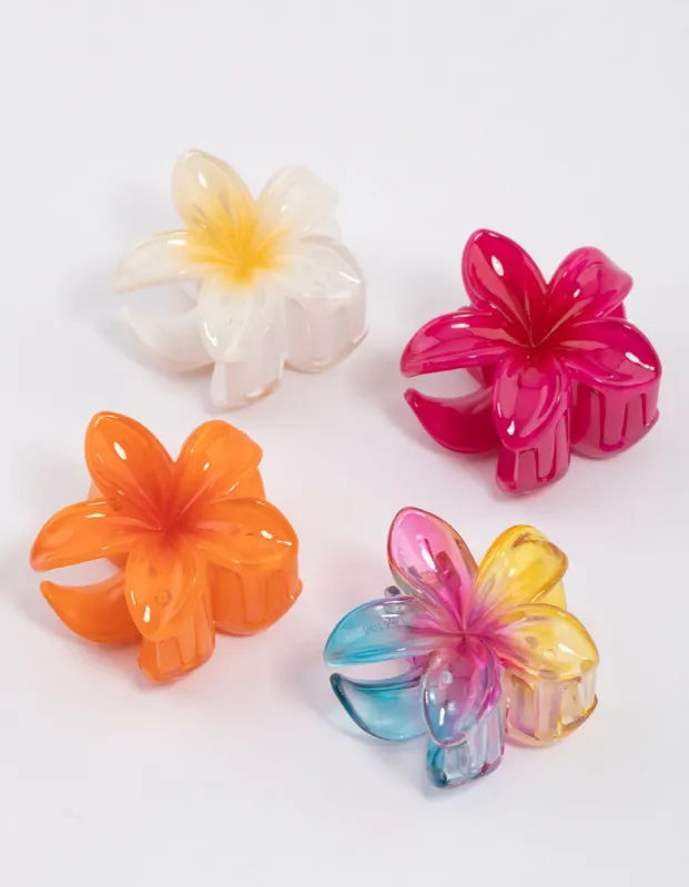 Vibrant Hibiscus Hair Claw Clip 4-Pack sold by lovisa