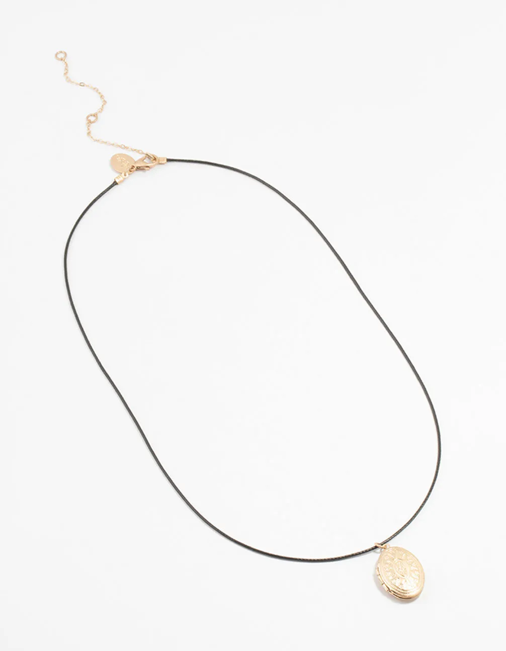 Worn Gold Locket Cord Necklace sold by lovisa product image thumbnail 2