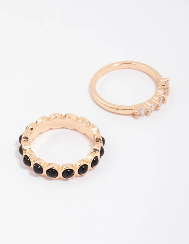 Gold Rounded Band Stacking Rings sold by lovisa