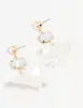 Gold Diamante Pearl Petal Drop Earrings sold by lovisa