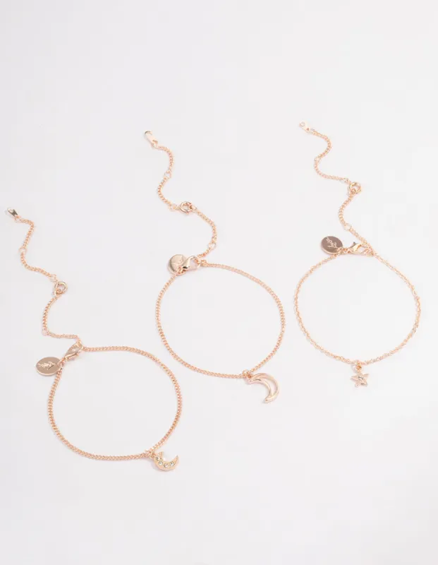 Rose Gold Celestial Bracelet or Anklet Pack sold by lovisa