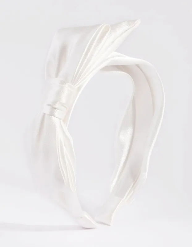 White Floppy Bow Alice Band sold by lovisa