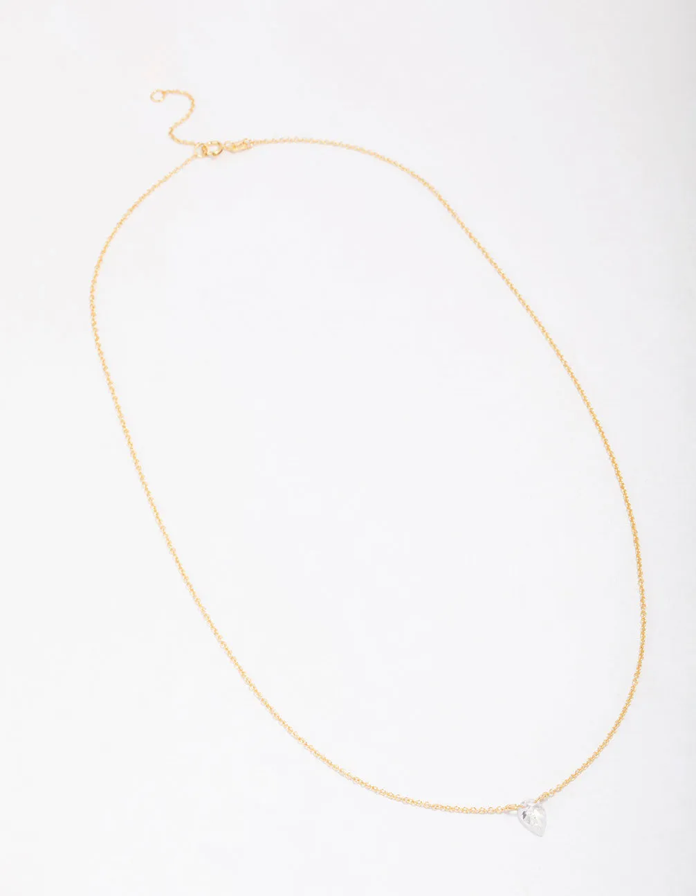 Gold Plated Sterling Silver Pear Cubic Zirconia Chain Necklace sold by lovisa product image thumbnail 2