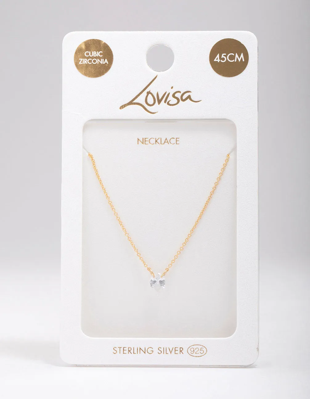 Gold Plated Sterling Silver Pear Cubic Zirconia Chain Necklace sold by lovisa product image thumbnail 3