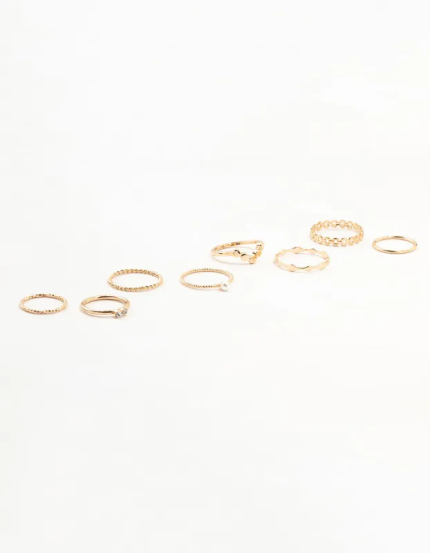 Gold Thin Mixed Stacking Rings sold by lovisa
