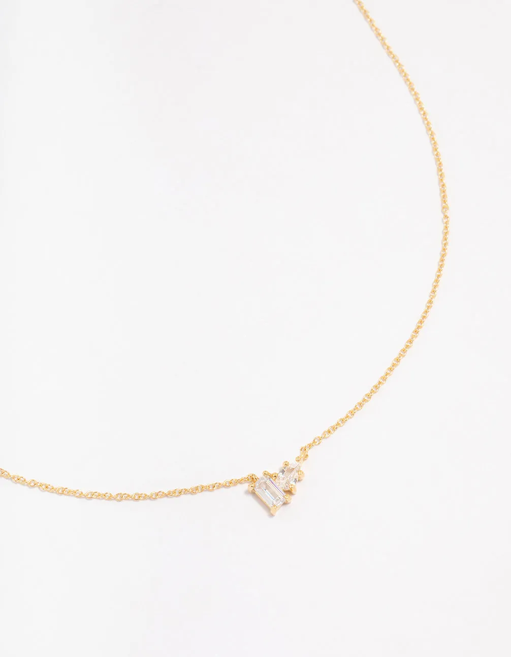 Gold Plated Sterling Silver Cubic Zirconia Pear Pendant Necklace sold by lovisa