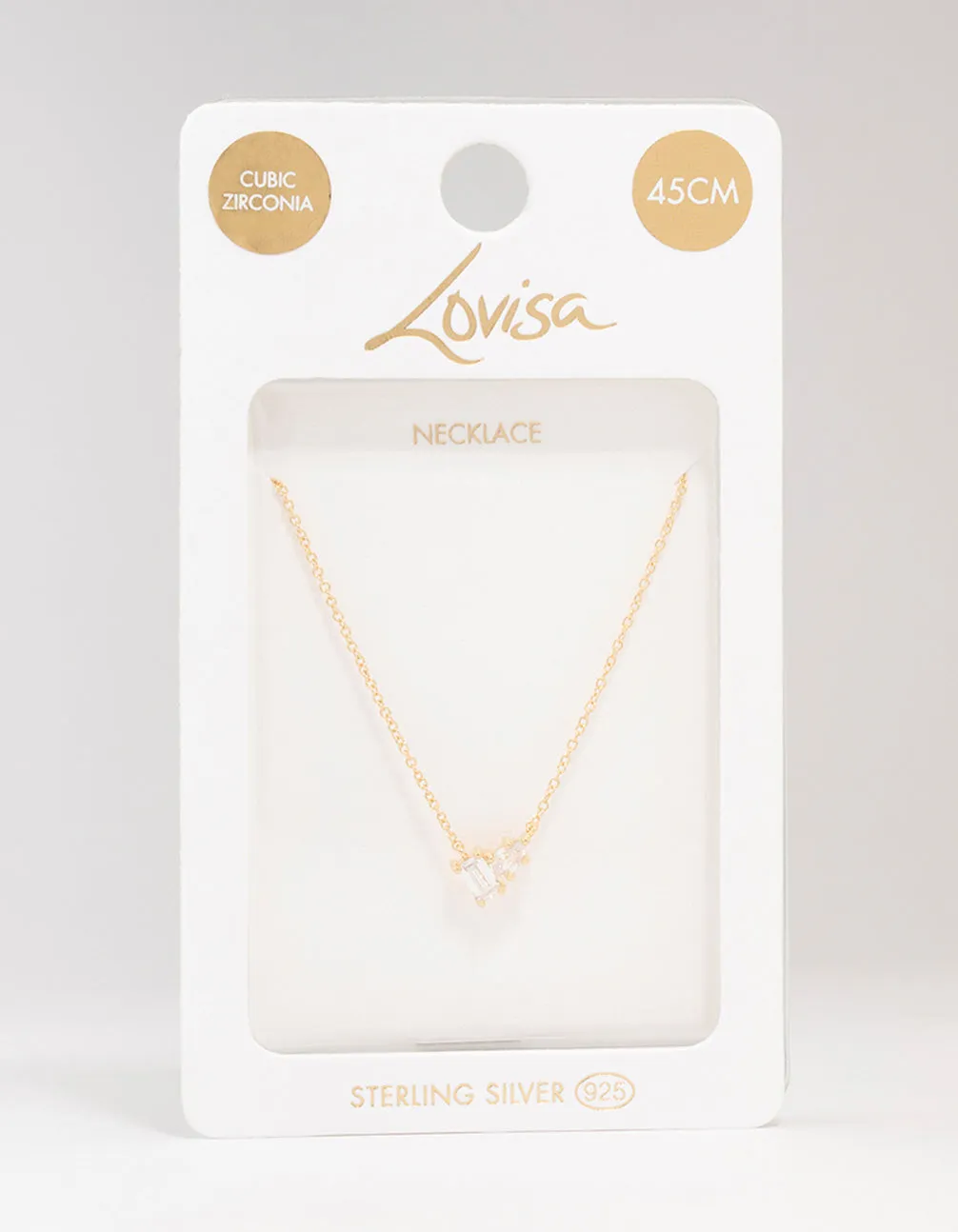 Gold Plated Sterling Silver Cubic Zirconia Pear Pendant Necklace sold by lovisa product image thumbnail 4