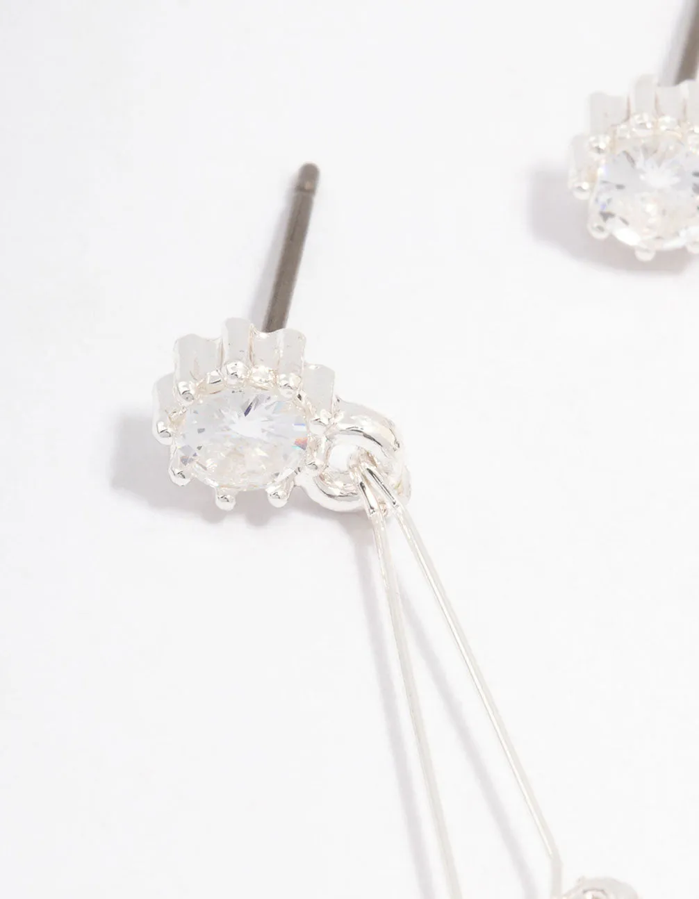 Silver Cubic Zirconia Flower Waterfall Drop Earrings sold by lovisa product image thumbnail 2