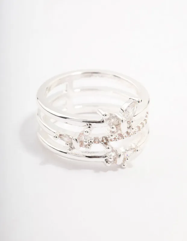 Silver Plated Butterfly Band Ring sold by lovisa