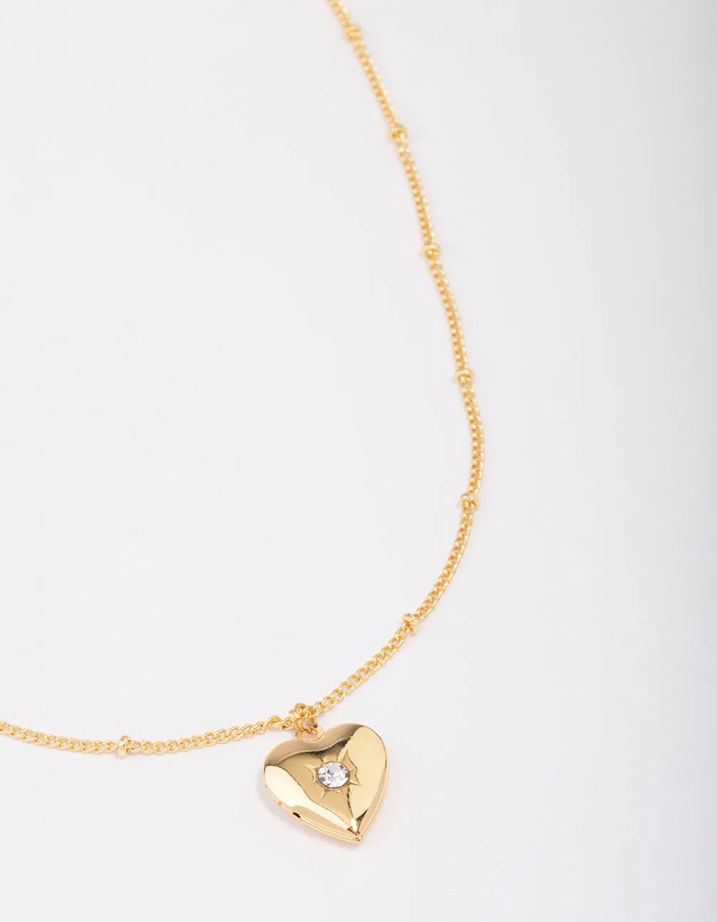 Gold Plated Heart Cubic Zirconia Pendant Necklace sold by lovisa