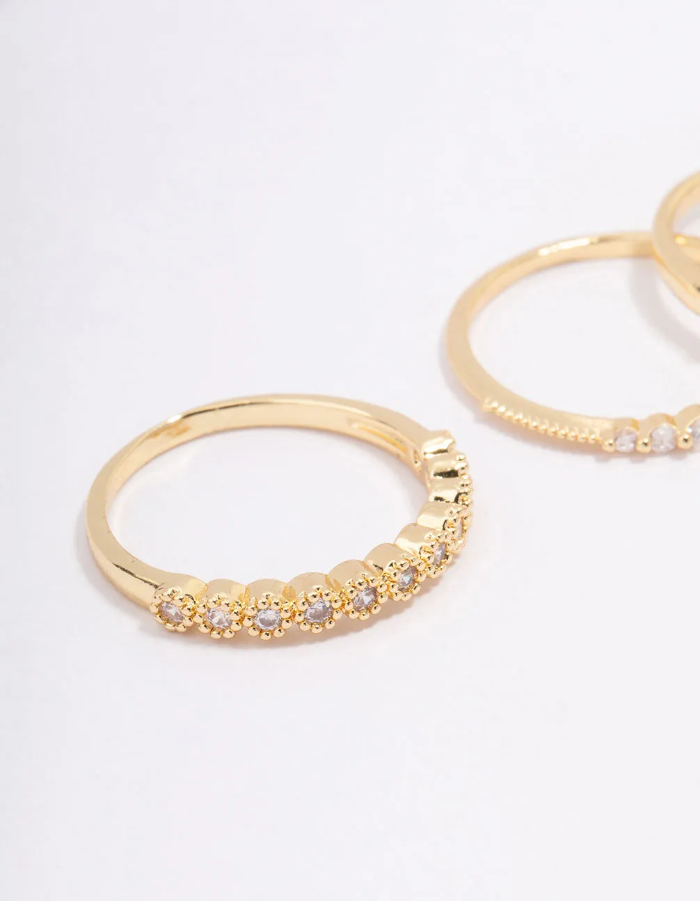 Gold Plated Cubic Zirconia Round Triple Stacking Rings sold by lovisa product image thumbnail 5