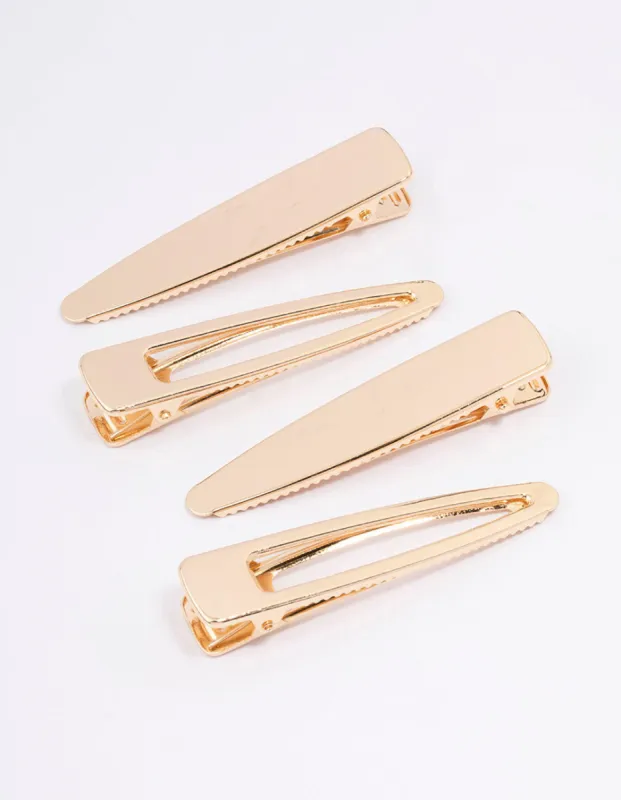 Gold Long Simple Hair Clips 4-Pack sold by lovisa