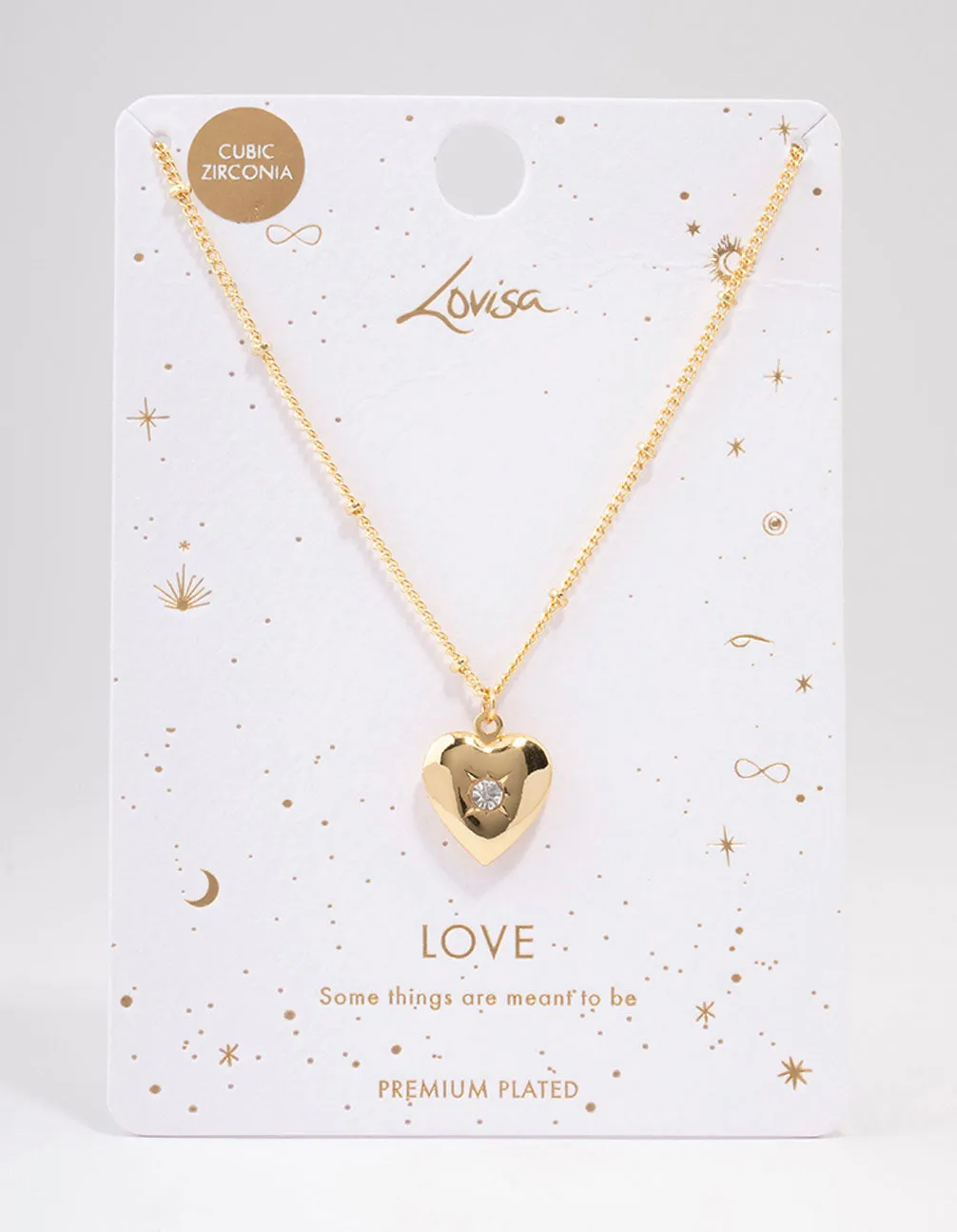 Gold Plated Heart Cubic Zirconia Pendant Necklace sold by lovisa product image thumbnail 2
