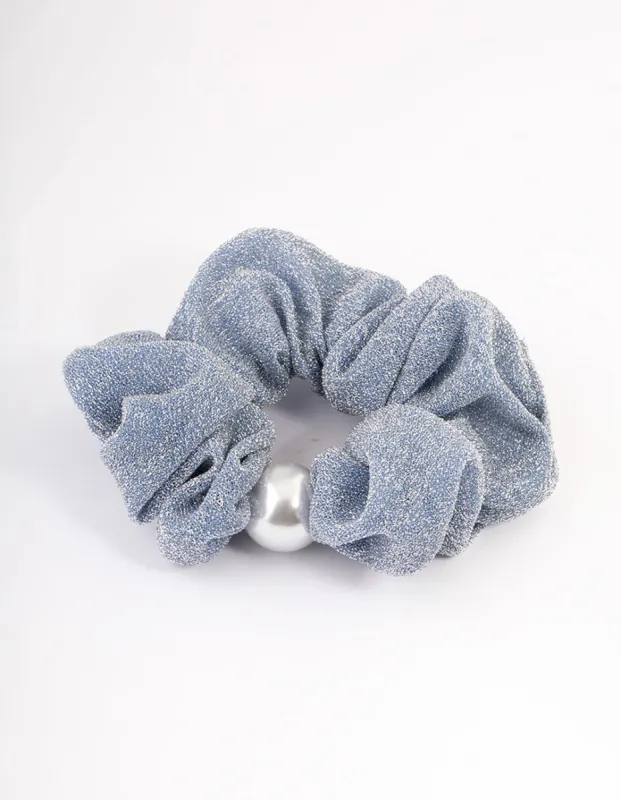 Blue Fabric Hair Scrunchie sold by lovisa