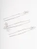 Silver Plated Cubic Zirconia Marquise Leaf Hair Pins Pack sold by lovisa