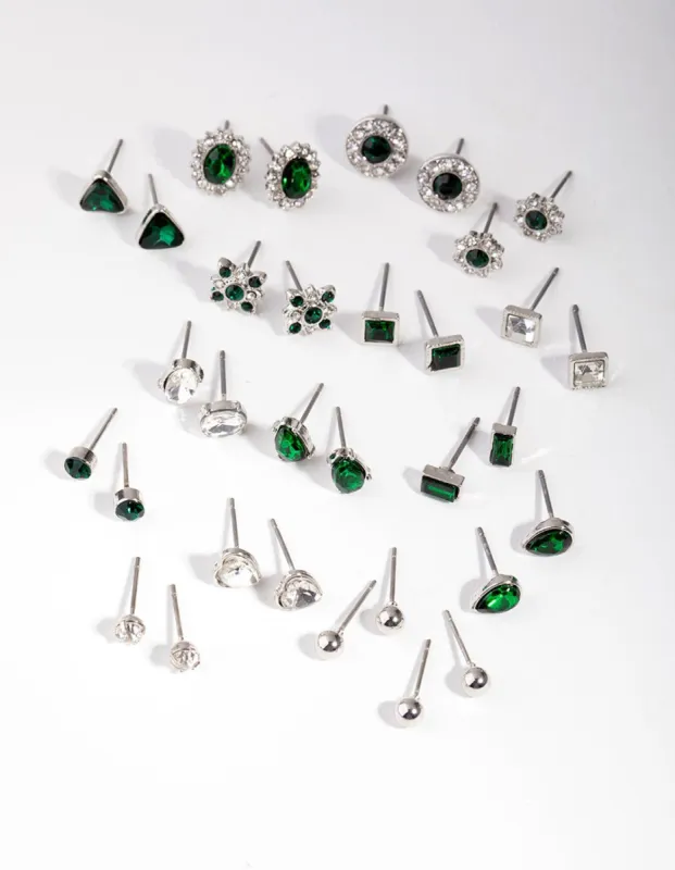 Rhodium Geometric Shape 16-Pack Earring sold by lovisa