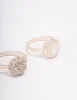 Rose Gold Pave Stacking Ring 3-Pack sold by lovisa