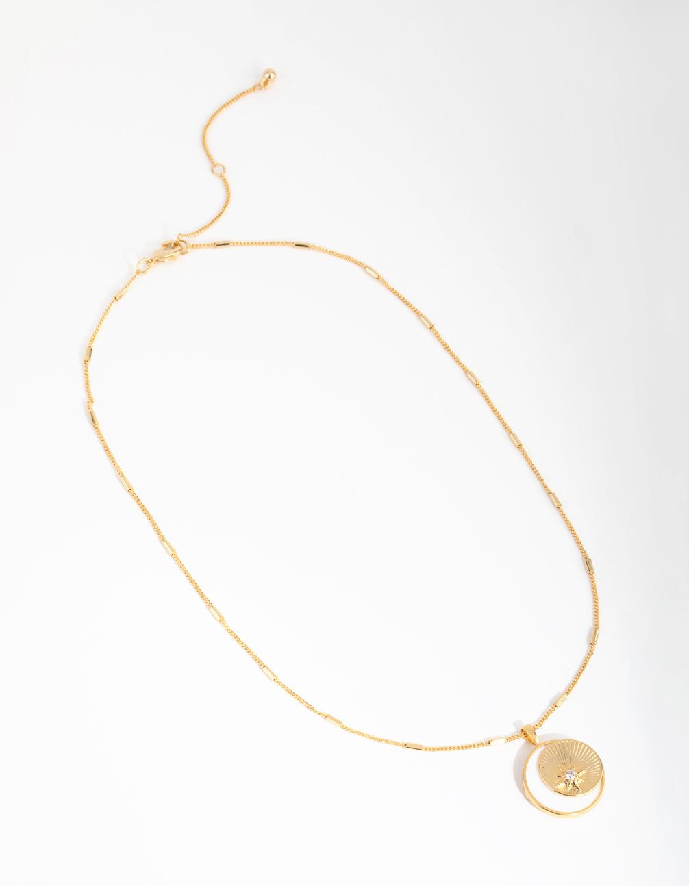 18ct Gold Plated Cubic Zirconia & Shell Moon Necklace sold by lovisa product image thumbnail 2