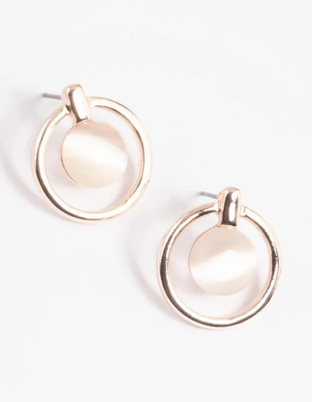 Silver Plated Circle Drop Stud Earrings sold by lovisa