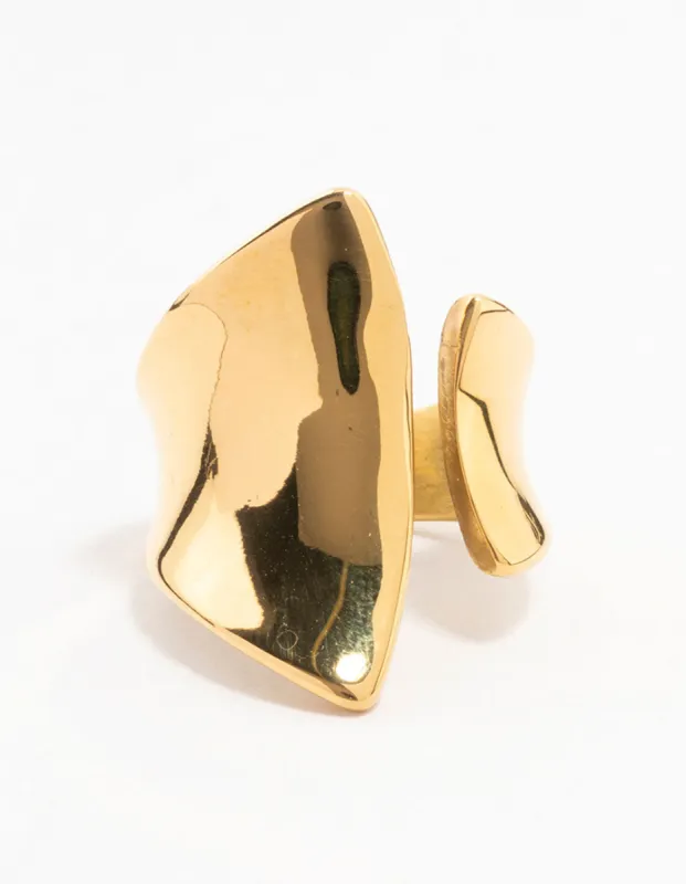 Gold Plated Stainless Steel Wrapped Cocktail Ring sold by lovisa