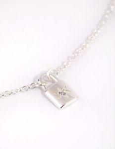 Sterling Silver Star Padlock Necklace sold by lovisa
