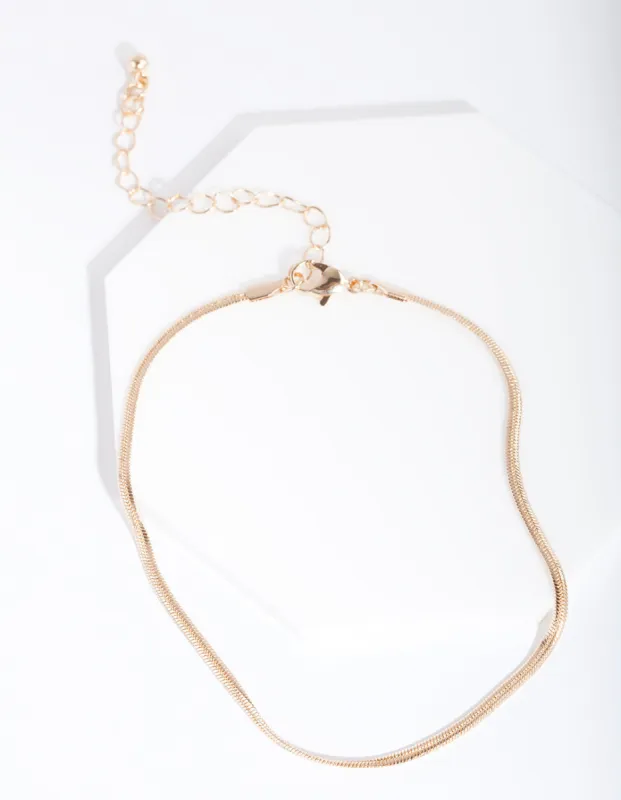 Gold 2mm Snake Chain Anklet sold by lovisa