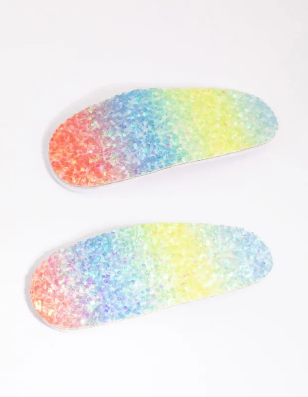 Rainbow Ombre Rounded Statement Snap Clip Pack sold by lovisa