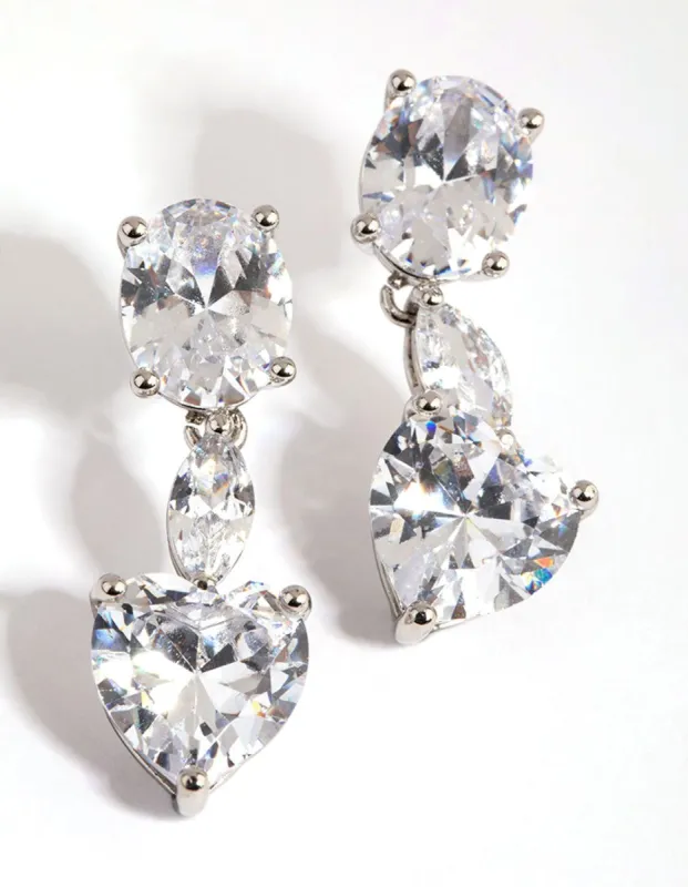 24 Carat Gold Plated Surgical Steel Cubic Zirconia Cluster Stud Earrings sold by lovisa