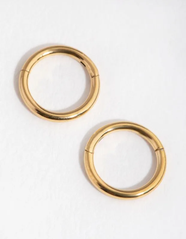 24 Carat Gold Plated Surgical Steel Fine 5mm Sleeper Earrings sold by lovisa