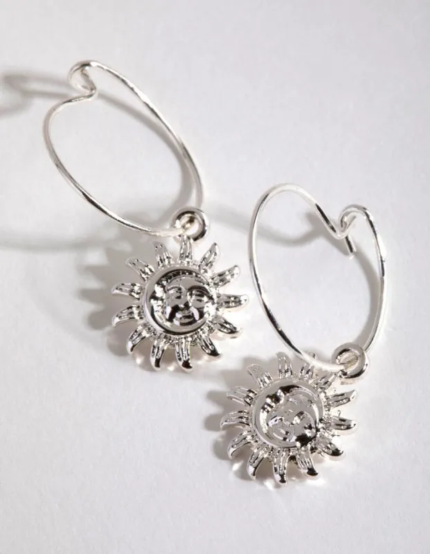 Silver Simple Sun Hoop Earrings sold by lovisa