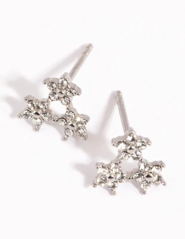Surgical Steel Flower Cluster Stud Earrings sold by lovisa
