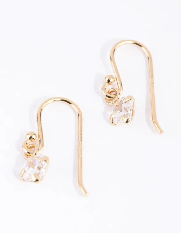 Rose Gold Plated Sterling Silver Cubic Zirconia Heart Drop Earrings sold by lovisa