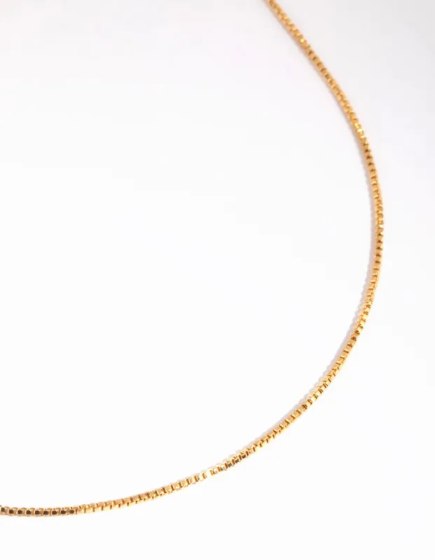 Gold Plated Medium Box Chain Necklace sold by lovisa