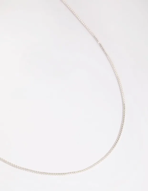 Silver Plated Long Box Chain Necklace sold by lovisa