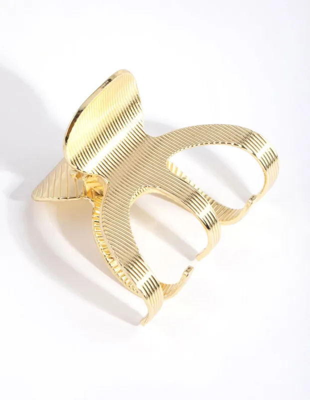 Metal Etched Detail Round Claw sold by lovisa