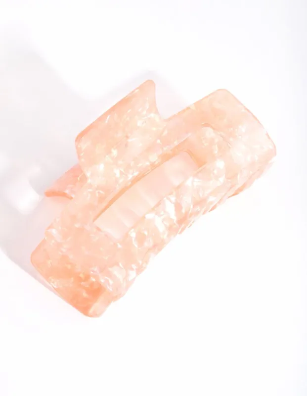 Acrylic Pink Rectangle Claw sold by lovisa