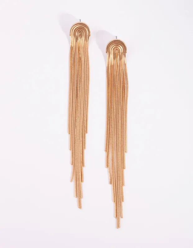 Gold Waterfall Cup Chain Earrings sold by lovisa